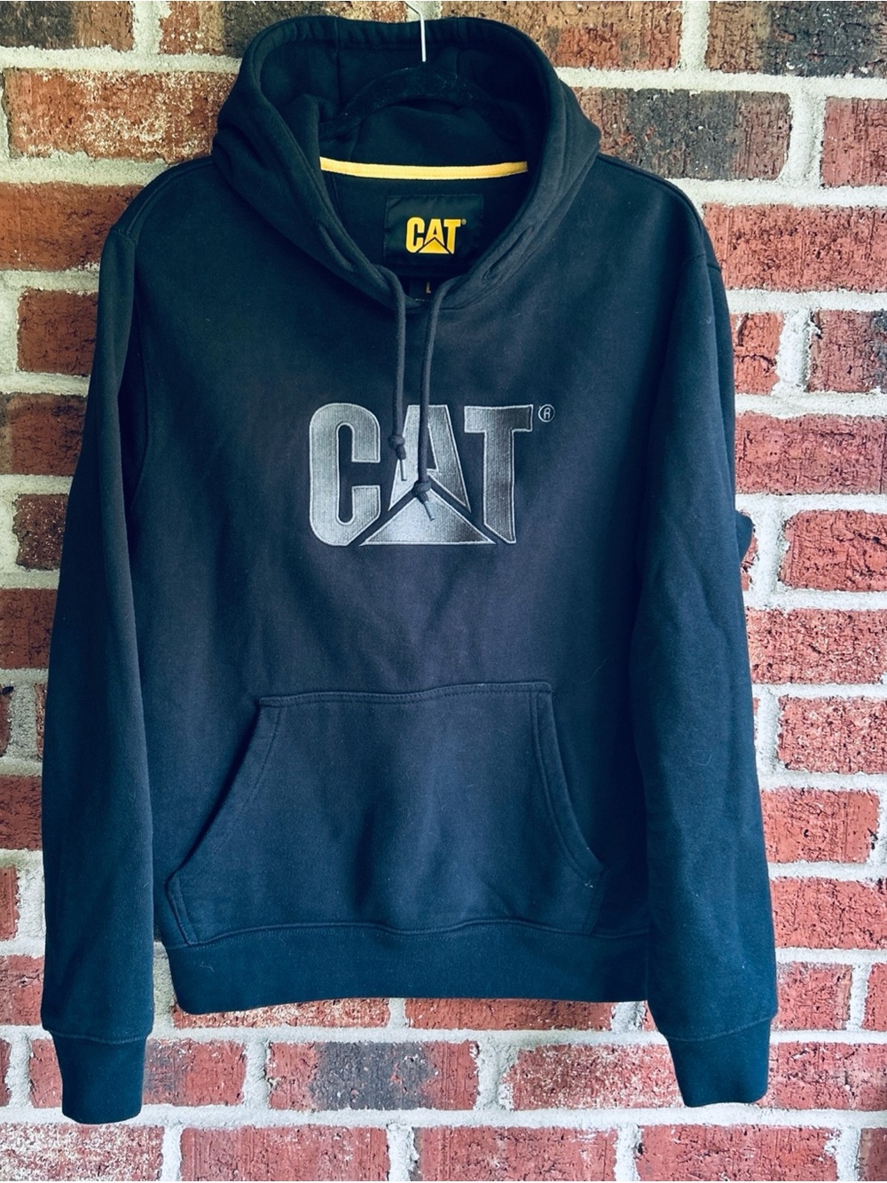 Caterpillar CAT Heavyweight Youth Hooded Black Sweatshirt Hoodie Youth L